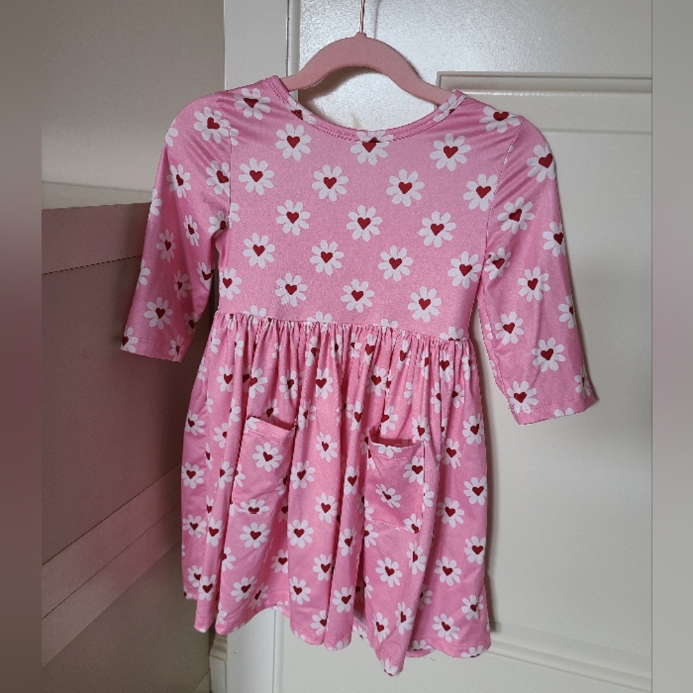 Mila & Rose - Valentine's Pink Floral Heart Dress